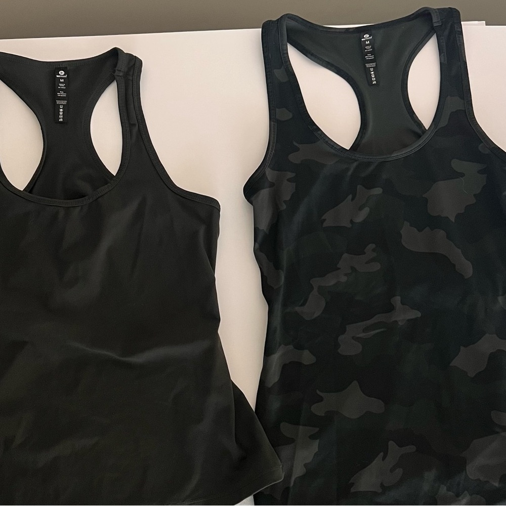 90 Degree Army Green and Camouflage Racer Tank Tops set of 2 Size Medium